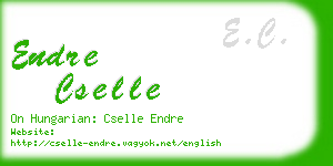 endre cselle business card